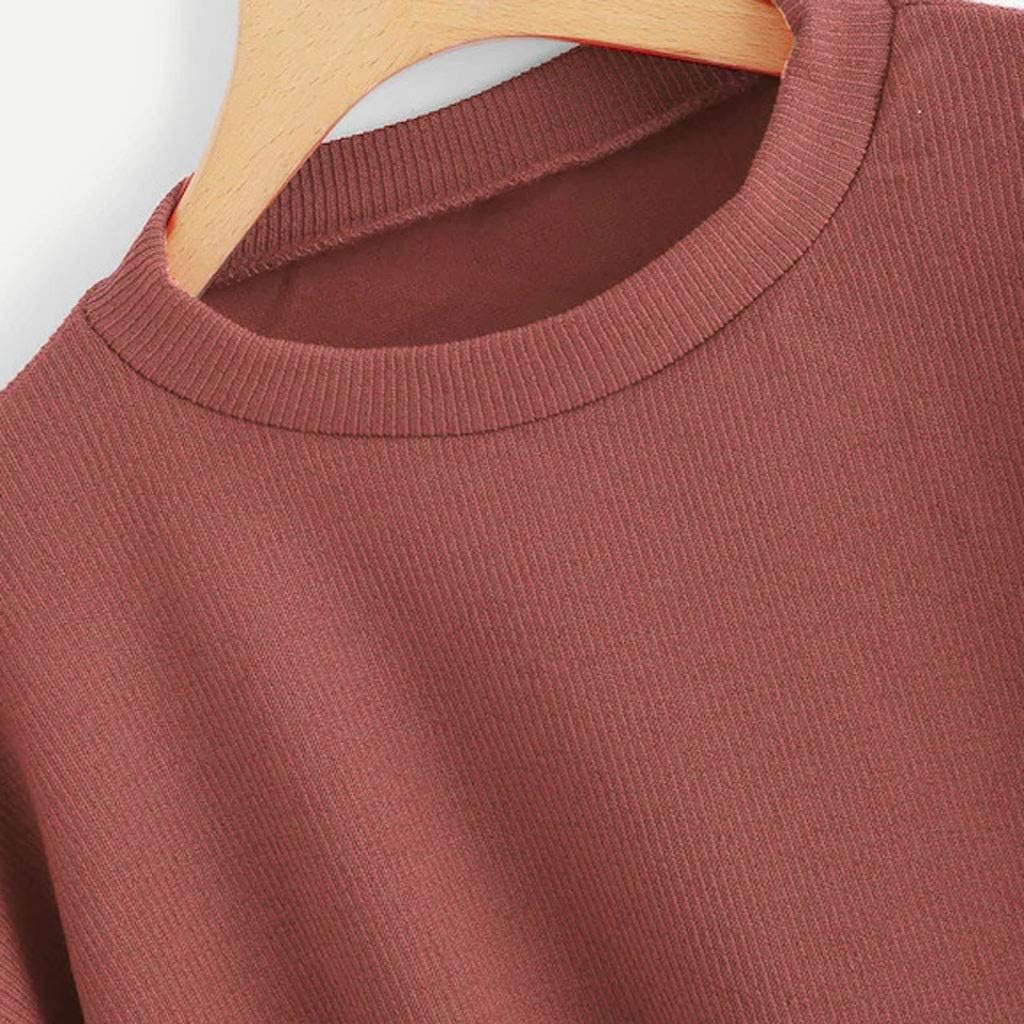 ZEFOTIM Women Sweatshirt, Womens Autumn Solid Casual Long Sleeve Printed Pullover T Shirts Tops Blouse: Clothing