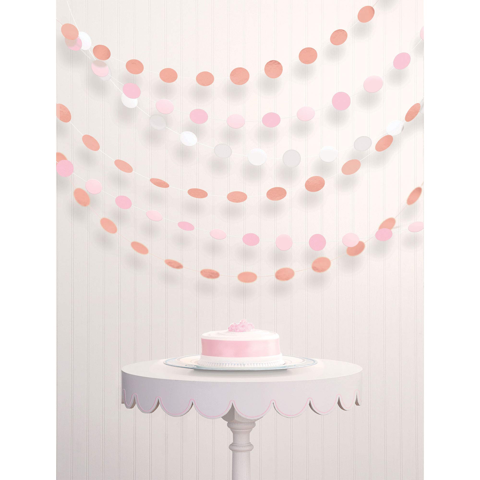 Amscan 670850 Stng Deco Rnd-Rose Gld/Blush