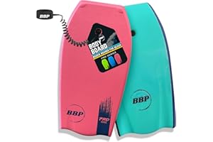 Back Bay Play 26"-41" Body Boards - Lightweight EPS Core Boogie Boards for Beach - Bodyboard, Boogie Board for Beach Kids with Wrist Leash Surfing for Kids & Adults