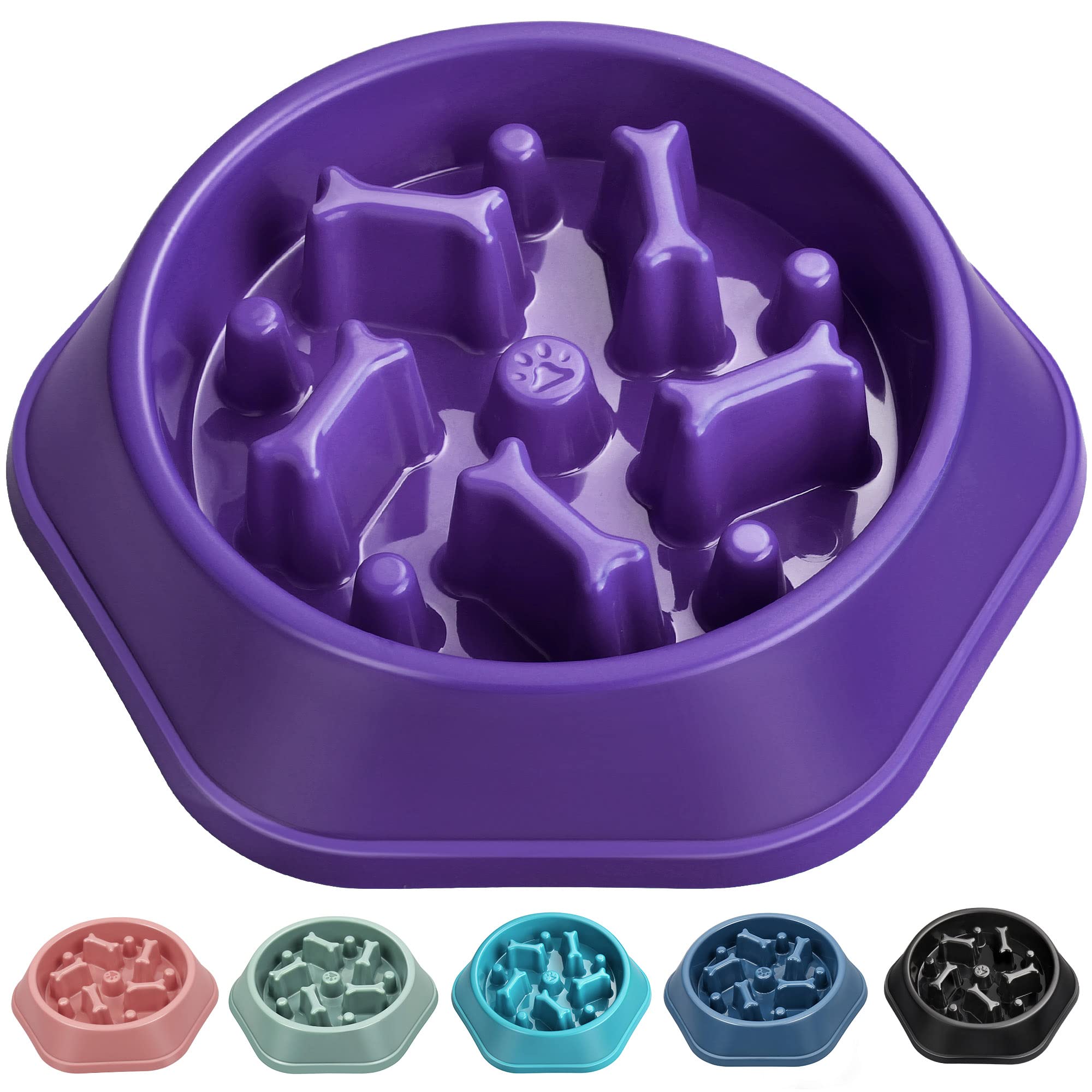 Photo 1 of UPSKY Slow Feeder Dog Puzzle Bowl, Interactive Bloat Stop Non-Slide Lick Treat Bowl for Small Medium Dogs (Purple)