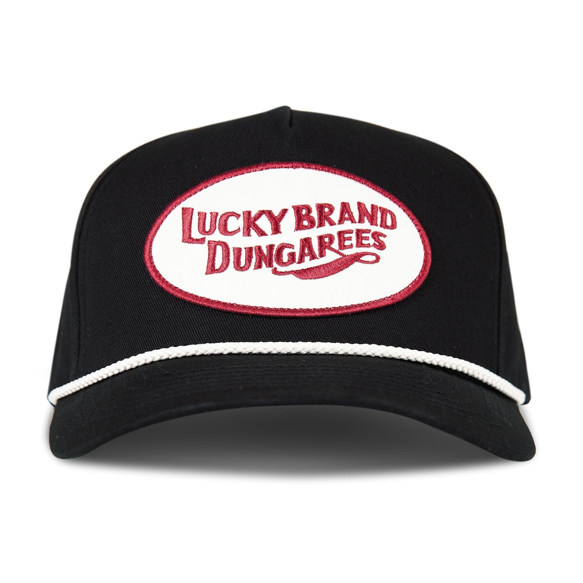 Lucky Brand Cotton Embroidered Baseball Cap with Adjustable Straps for Men and Women (One Size Fits Most), Dungarees-Black
