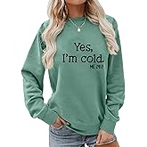 BLACKMYTH Women Graphic Cute I'm Cold Sweaters Drop Shloulder Sweatshirts