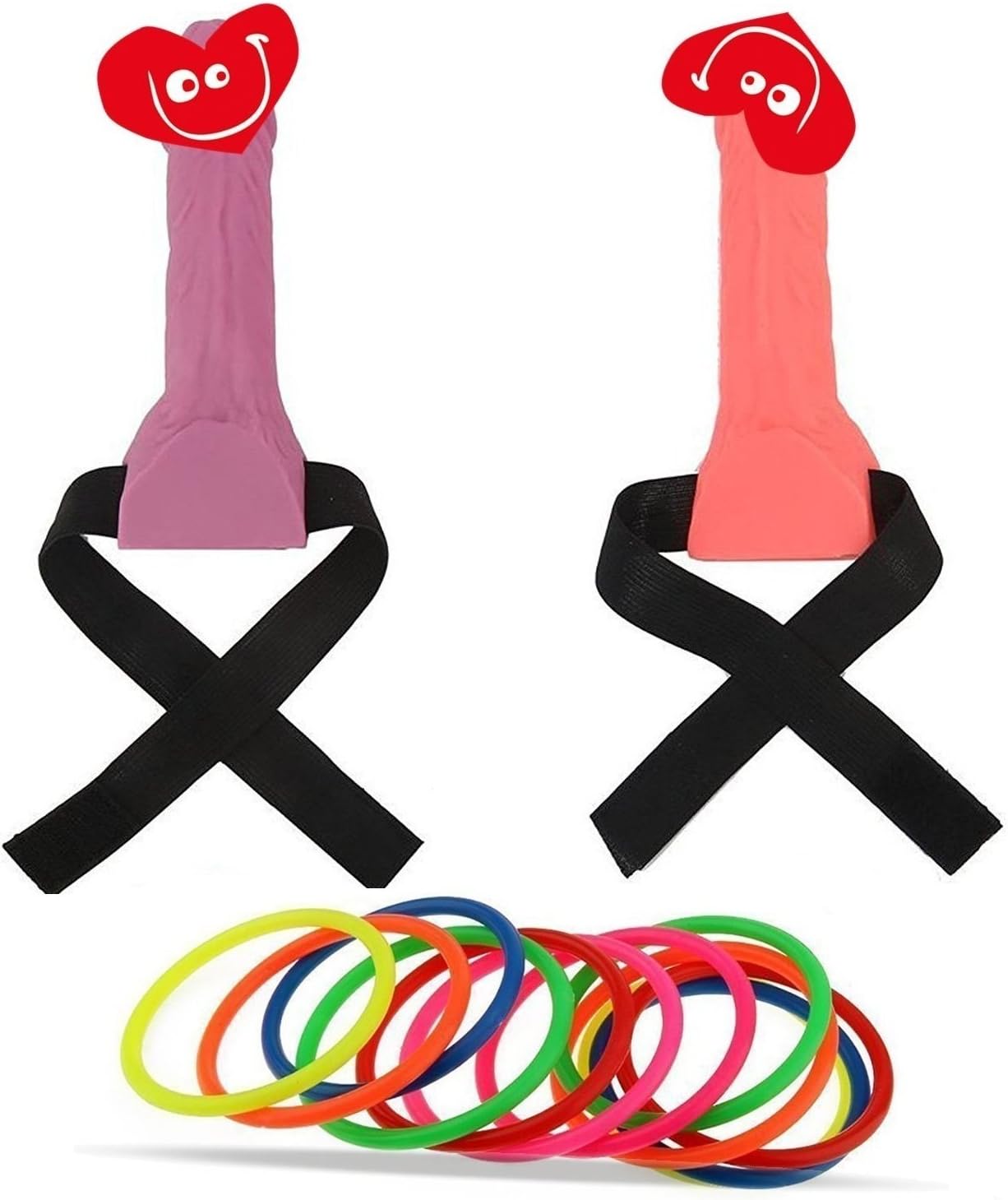 Hirsrian Bachelorette Party Toss Hen Dick Head Hoopla Ring Toss Hilarious Game Toy for Adult
