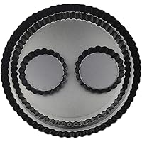 Yamteck 11 Inch 9 Inch Round Tart Pans 4 Inch Mini Tart Pans with Removable Bottom. Quiche Pan with Non-Stick Coating, Rugged