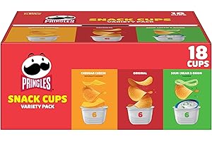 Pringles Potato Crisps Chips, Lunch Snacks, Snack Cups, Variety Pack, 12.9oz Box (18 Cups)