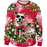 GTETKDE Unisex Ugly Christmas Sweatshirts 3D Printed Funny Graphic Long Sleeve T-Shirt Crewneck Sweatshirts