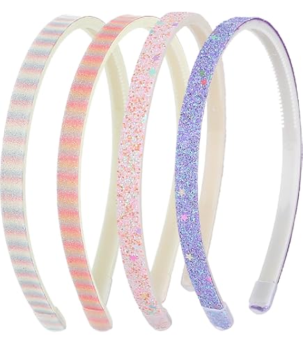 10 Diademas Con Purpurina Para Niñas, Diademas De Arco Iris