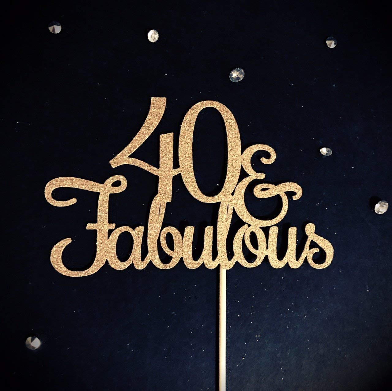 Atelier Elegance 40 and Fabulous Cake Topper, 40th Birthday Cake Topper