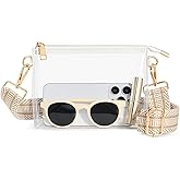 Lorbro Clear Purse for Women Stadium Approved, Clear Crossbody Bag with Zipper Closure, Transparent Purse for Concert Sports