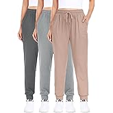 ZENEX 3 Pack Women Joggers, Women's Sweatpants with Pockets for Running, Yoga, Workout & Lounge