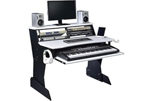 Musiea BE200 Series Music Studio Desk Workstation with 2 x 4U Rack (White)