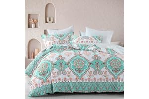 Bedduvit Cotton Duvet Cover King - 100% Cotton Print Duvet Cover King with Zipper Closure & 8 Corner Ties,3 PCS King Duvet Cover Cotton for All Season (104"x90", No Comforter)