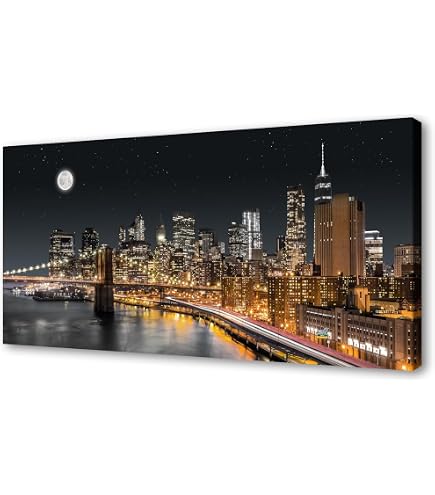 Amazon.com: 1980s New York City Lower Manhattan Skyline Brooklyn
