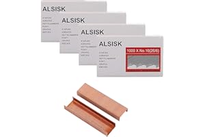 Alsisk 26/6 Standard Staples,1/4 Inch Leg,4 Boxes-4000, Rose Gold