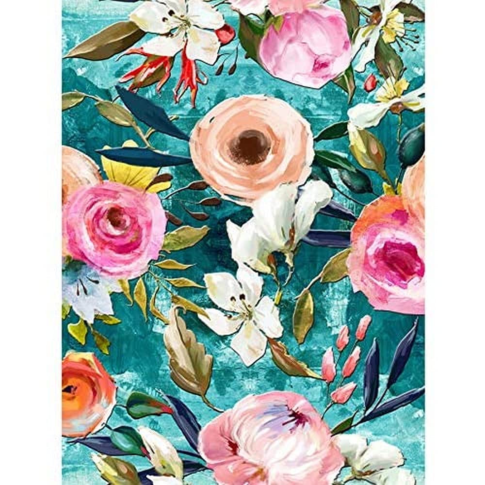 Wee Blue Coo Bright Floral Pattern Art Print Canvas Premium Wall Decor Poster