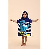 TEHALK Dinosaur Hooded Towels for Kids/Toddler/Boys/Girls, Poncho Beach Towels for Pool/Swimming, Towel Robes/Wearable Towel for Kids 2-10