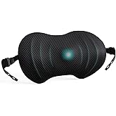 BYMECOST Lumbar Support Pillow, Ergonomic Back Cushion for Office Chair, Memory Foam Car Lumbar Pillow Lower Back Pain Relief with Adjustable Straps, Back Support Pillow for Car, Office, Home (Black)