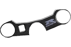 REVSOSTAR 5D Real Carbon Look, Reflective Logo, Decal Sticker, Tank Protector,Top Clamp Triple Tree Pad for GSXR 600 750 2004