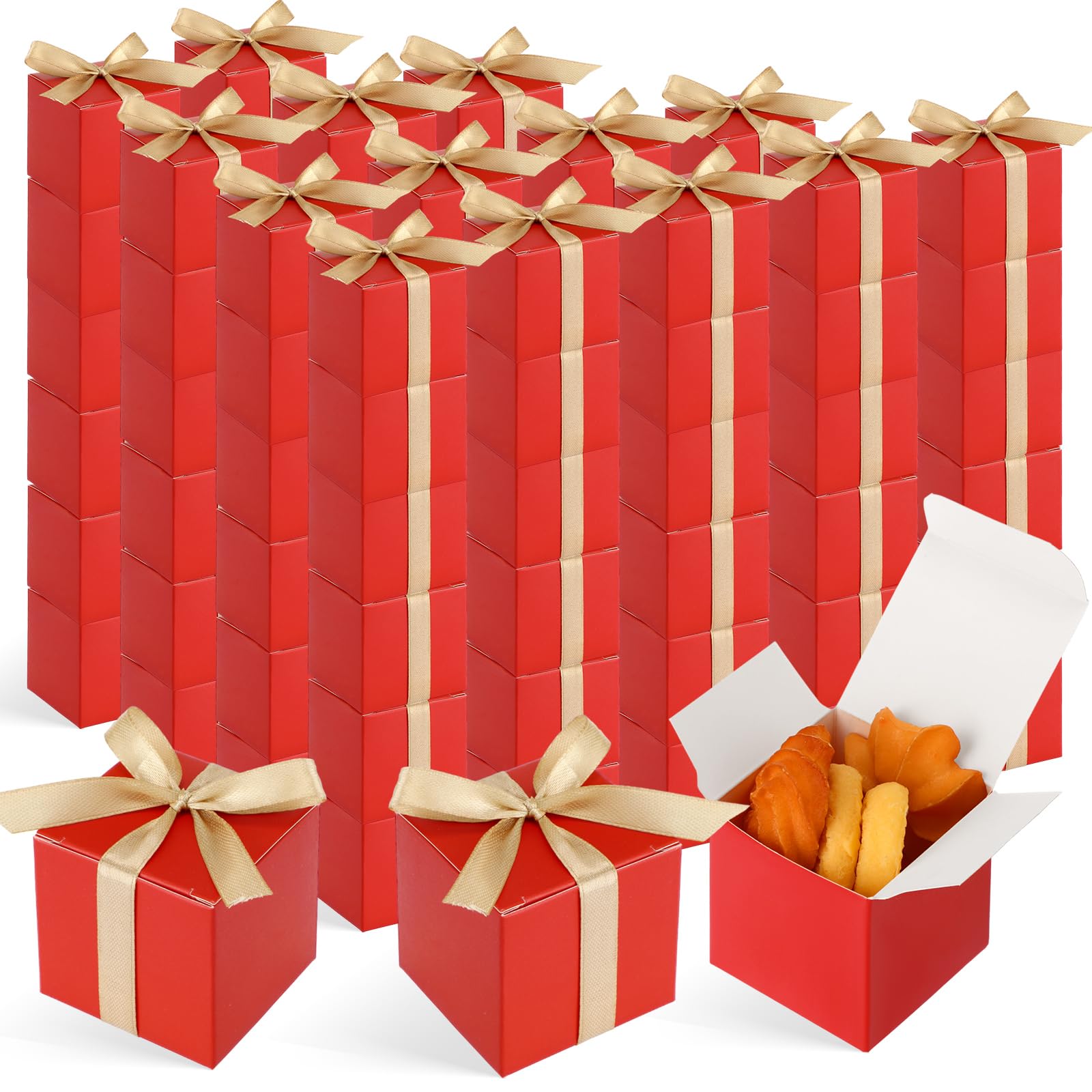 Jutom 100 Pcs Mini Favor Boxes Extra Small Candy Boxes Paper with Gold ...