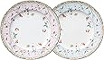 Noritake ノリタケ プレート ( 色変り ペアセット ) 21cm 花更紗  2枚 ピンク ・ ブルー ボーンチャイナ P97211/4409-56