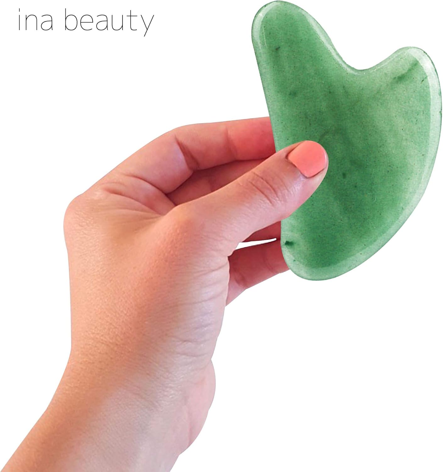 Large Gua Sha Heart by ina beauty - Natural Jade Stone for Face to Lift, Decrease Puffiness and Tighten: Electronics