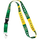 Desert Cactus Country of Brazil Flag Lanyard for Keys Keychain Souvenir Brazilian Detachable Breakaway Snap Buckle (Lanyard)