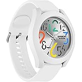 Gosasa Mens Analog Quartz Watch Creative Colorful Removable 5ATM Waterproof Sports Wristwatch Minimalist Luminous Analog Watch with Silicone Strap