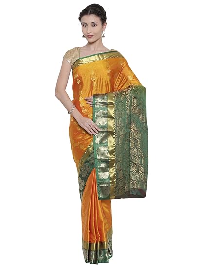 Dharmavaram Silk Saree - Golden Glow Mustard - (CCMYSS7544)