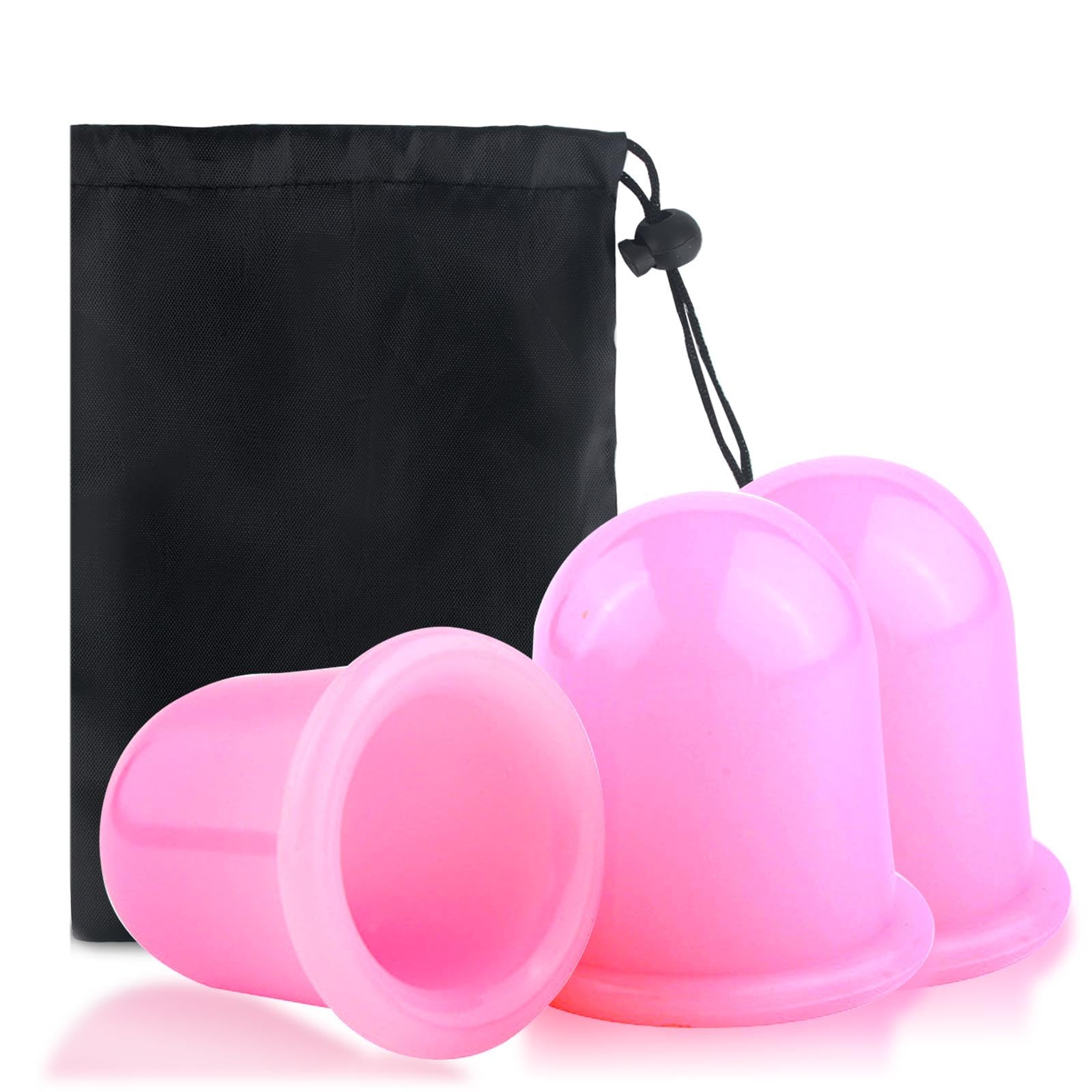 AYNKH Silicone Cupping Therapy Set, 3PCS Anti Cellulite Massage Vacuum Cup with Storage Bag for Body Face Health Beauty Home Care, Release Fascia, Lymphatic Drainage, Natural Pain Relief