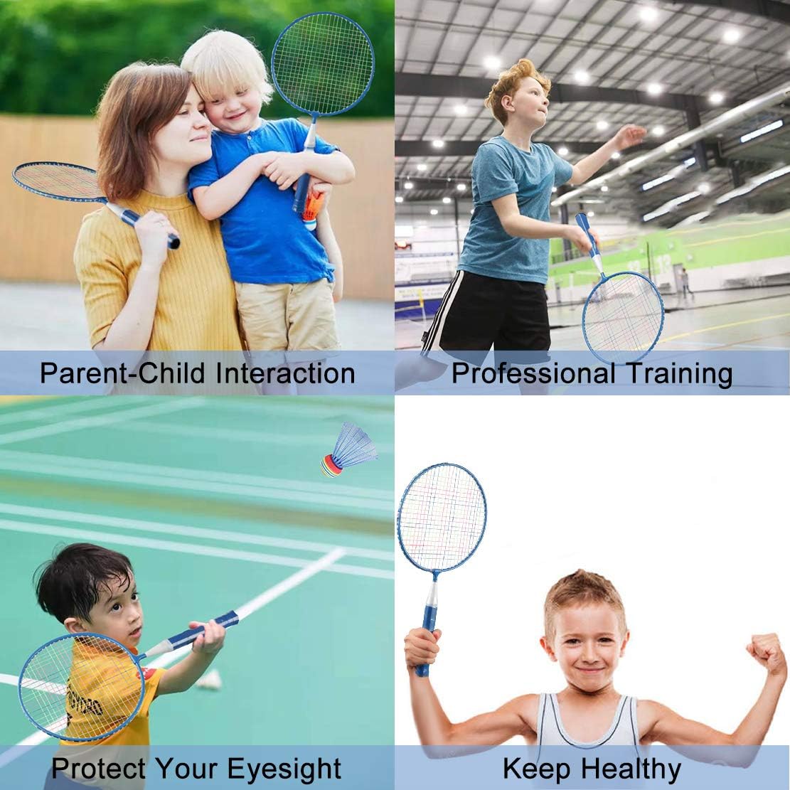 STSTECH Badminton Rackets for Children, 12 in 1 Shuttlecocks Racquet Sports Set w/Lightweight Carrying Bag for Kids Professionals Beginner Players Indoor Outdoor Sport Game (BLUE-01) : Sports & Outdoors