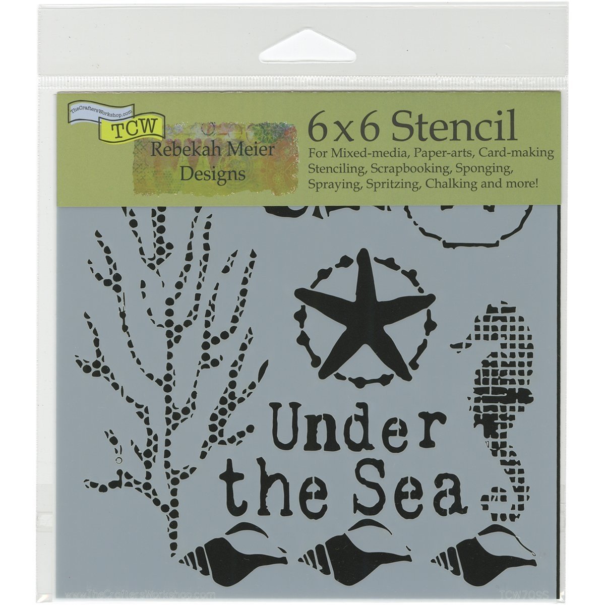 The Crafters Workshop "Under The Sea" Stencil, Transparent, 6 x 6-Inch (18 x 16 x 0.1 cm)