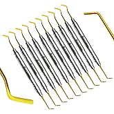 INSTUMAX Set of 10 Dental Composite Filling Instruments Spatula &amp; Plugger Titanium Golden Tips Restorative Teeth Resin Restore Shape Removing Tools Set