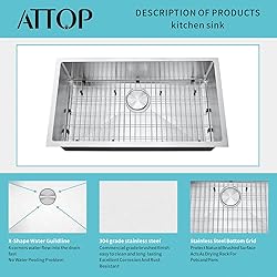 ATTOP 32 Inch Undermount Single Bowl
