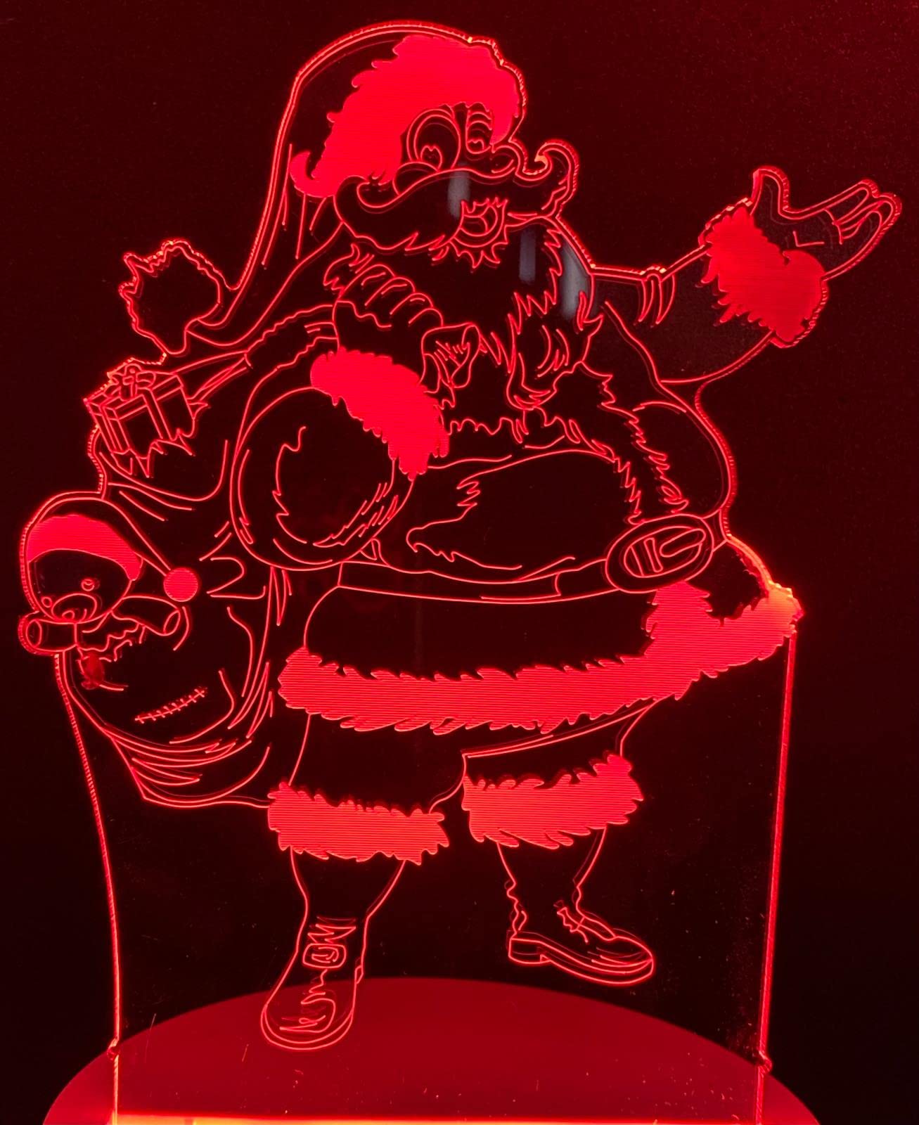 True Face 3D Optical Illusion Night Light, Touch LED Table Desk Lamp 7 Color Changing USB Charger Powered Touch Switch Desk Night Light for Kids Friends Gift Santa