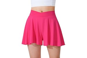 Somaibo Girls Flowy Shorts Butterfly Shorts with Liner 2-in-1 Athletic Tennis Running Gym Shorts with Pockets for Kids