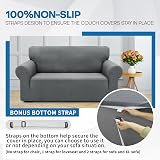 XINEAGE 3 Seater Stretch Jacquard Sofa Cover Light Gray 1 Piece Universal view 5