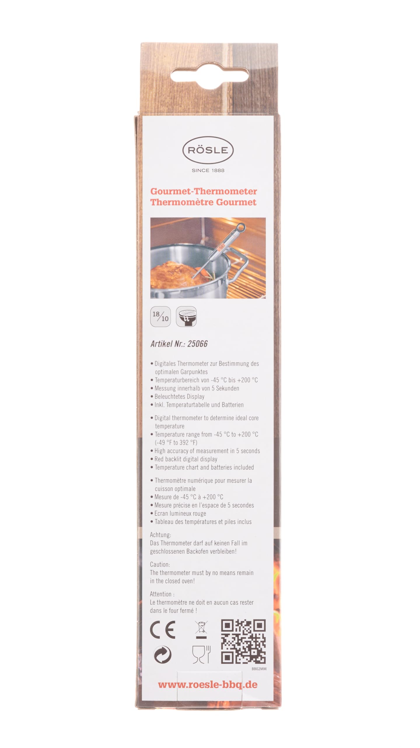 RÖSLE Stainless Steel Gourmet Thermometer