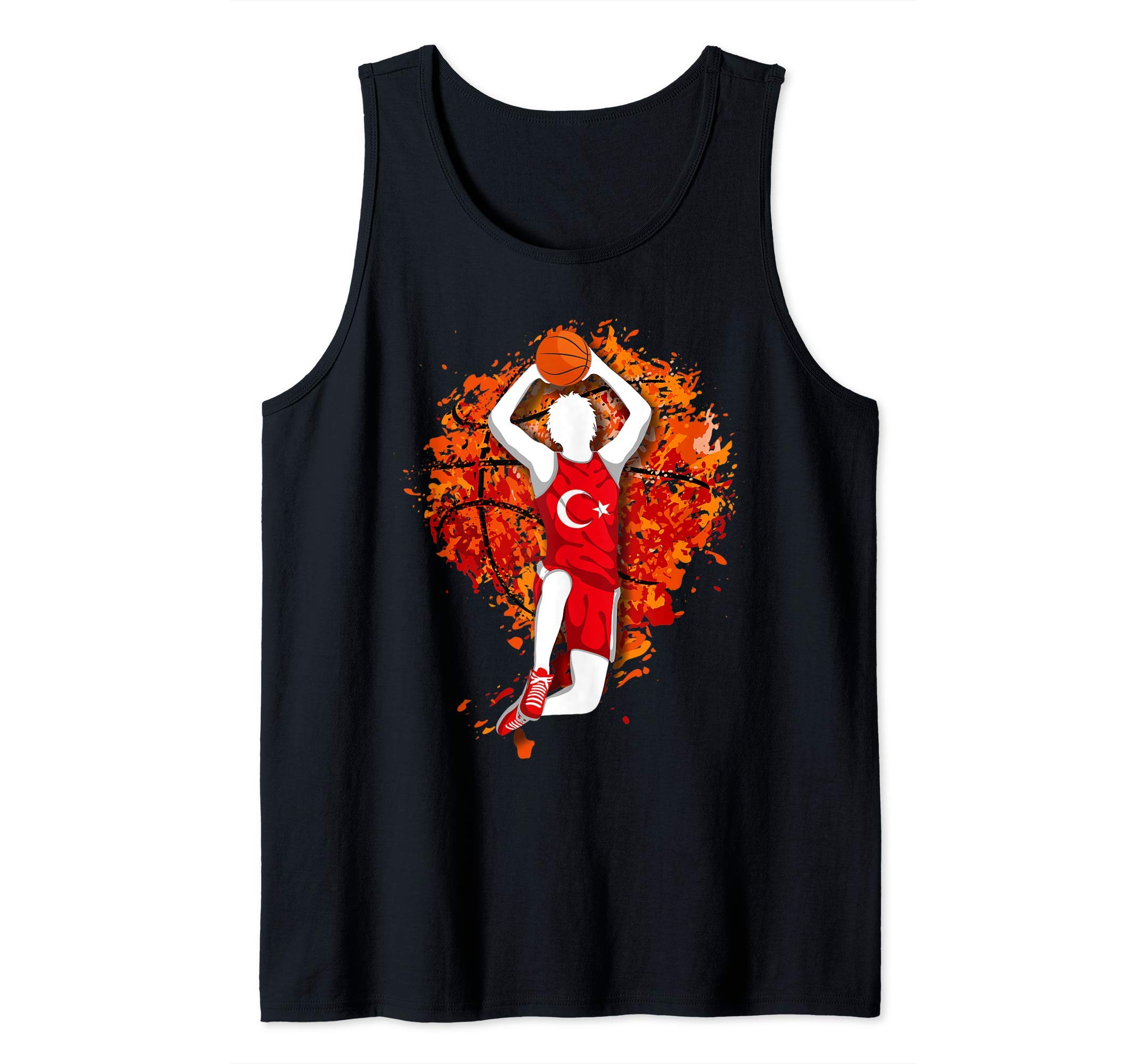 Turkey Basketball Turkish National Flag Slam Dunk Sport Art Tank Top