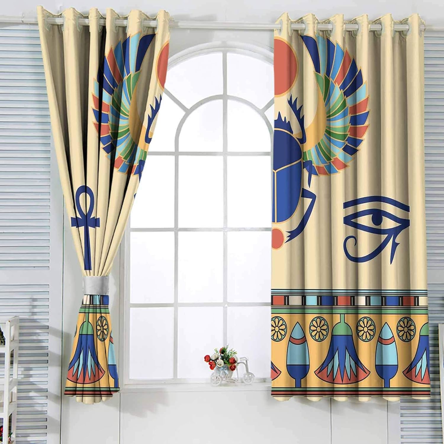 Egyptian Bedroom Curtains Blackout Drapery Panels Ancient