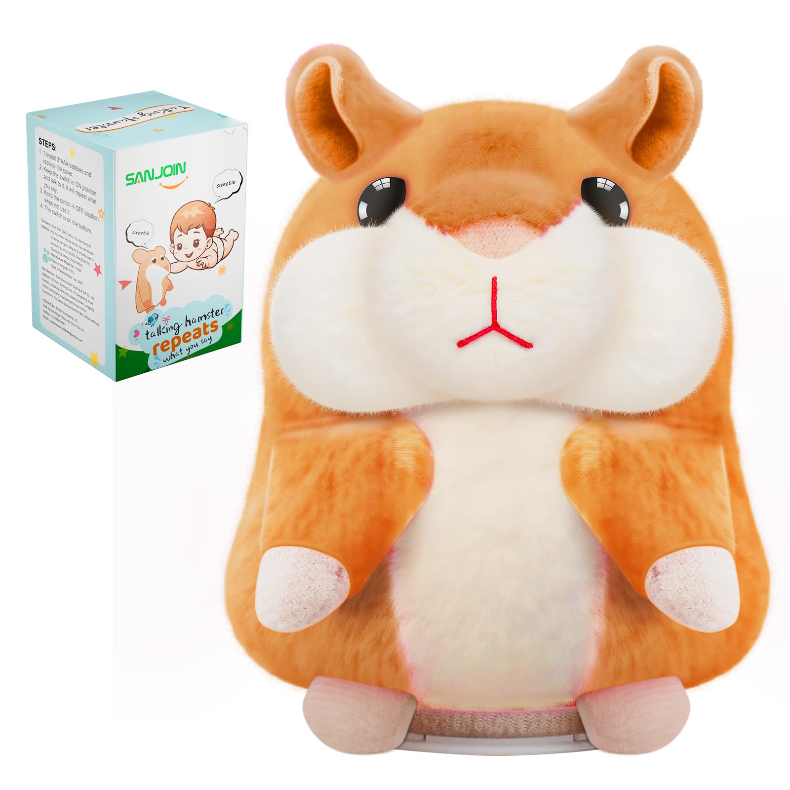 Photo 1 of SANJOIN Kids Toddler Toys for Ages 2-4, Talking Hamster Repeats What You Say, Interactive Plush Repeating Toy for 2 3 4 5 6 8 Year Old Boy Girl Birthday Gift (Brown)