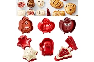 Hand Pie Molds for Fall Baking - 6 Pcs Dough Presser Mini Pocket Pie Molds One Press Hand Pie Maker for Thanksgiving Christma