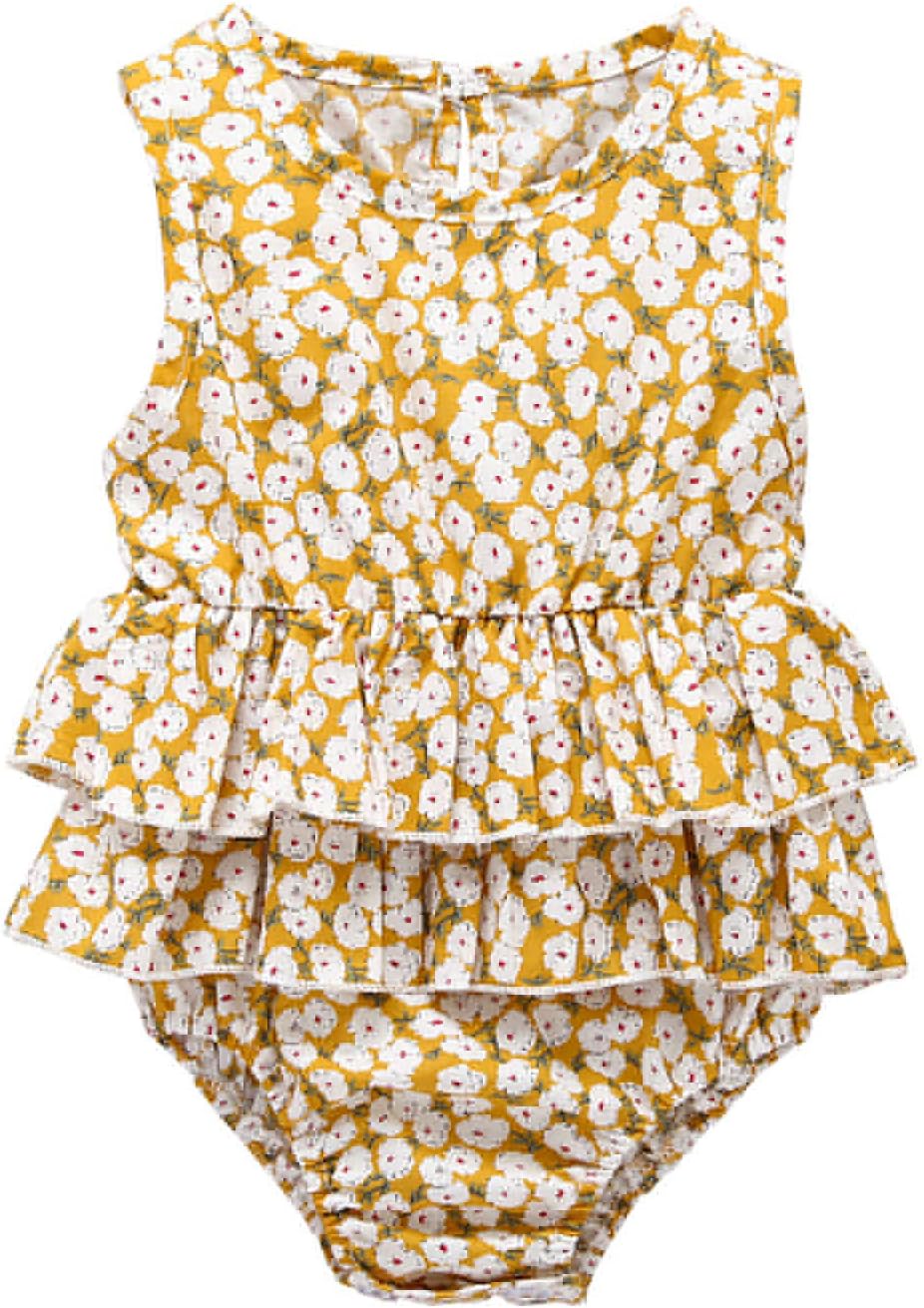 FullGood Newborn Infant Baby Girl Clothes Floral Cute Print Romper Shorts Jumpsuit Summer Outfit Set Dresses