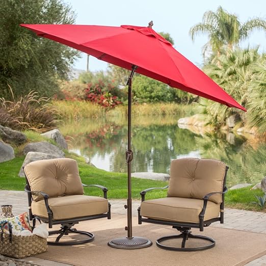 Coral Coast 9ft Sunbrella Deluxe Tilt Aluminum Patio Umbrella Amazon Co Uk Garden Outdoors