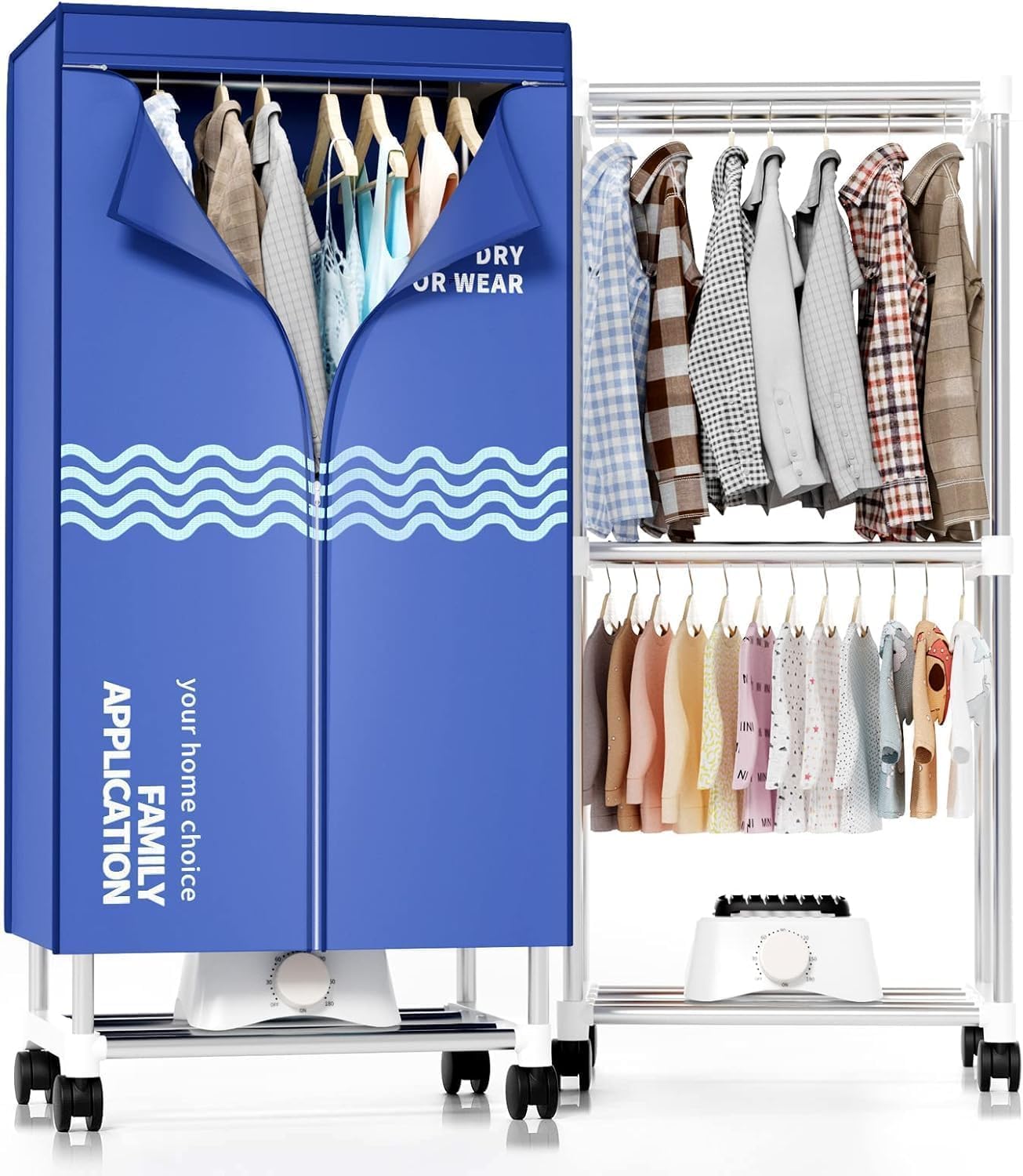 Photo 1 of Clothes Dryer, Portable Drying Machine with Timer, 60inch Laundry Drying Wardrobe with Large Capacity, Electric Dryer/Rack for Home | Appartments (Blue BI1)
