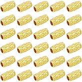 BENECREAT 50Pcs Real 24K Gold Plated Alloy Tube Beads, 12x6.5mm Column Bar Spacer Beads Jewelry Loose Beads for Stackable Bracelet Jewelry Making, Hole: 3.5mm