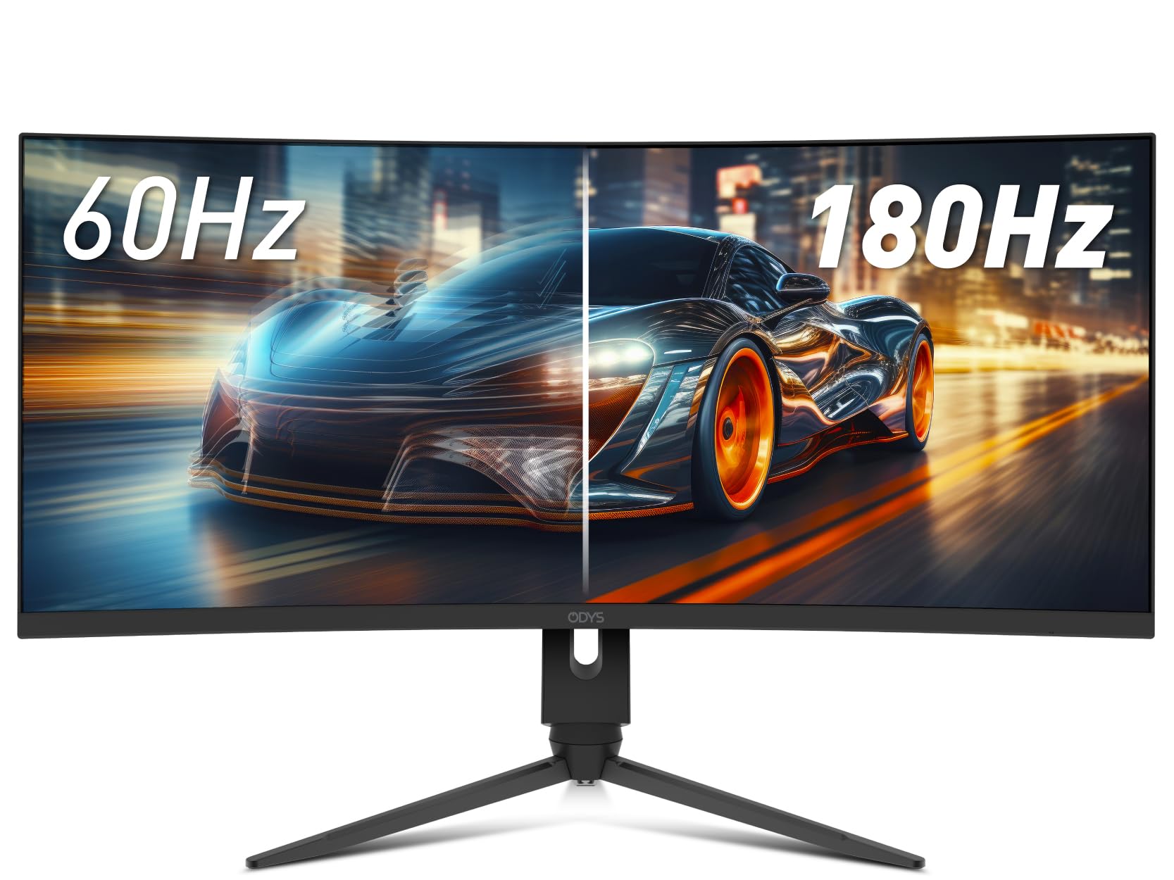 ODYS XP34 PRO-X Curved Gaming Monitor – 34 Zoll (86 cm) UWQHD (3440x1440), 180 Hz (DP), 1ms Reaktionszeit (MPRT),125% sRGB, HDR10, FreeSync/G-Sync komp., 1500R, Pip/PBP, 2X HDMI 2.1, 2X DisplayPort 5