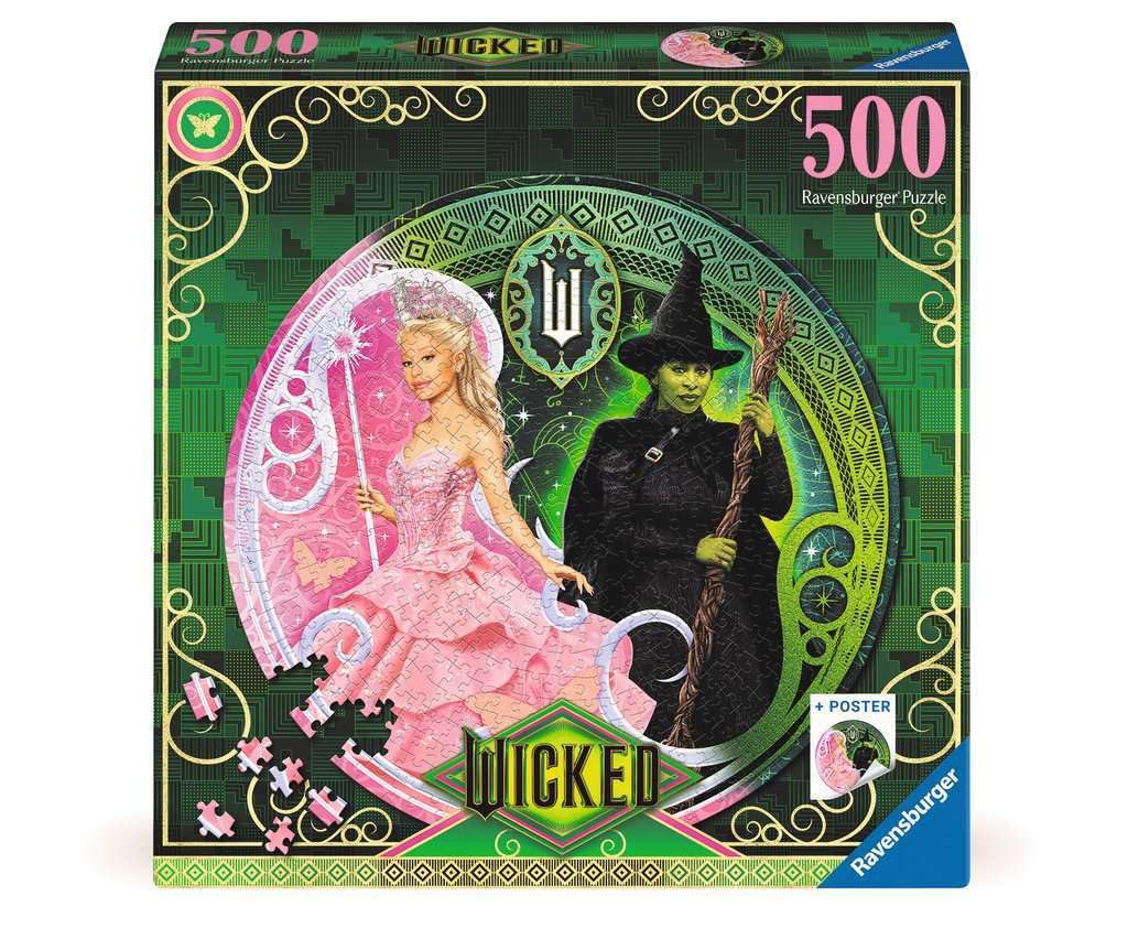 Ravensburger Wicked Act 1 Film - Circular Shaped 500 Piece Jigsaw Puzzle for Adults and Kids Age 10 Years Up
