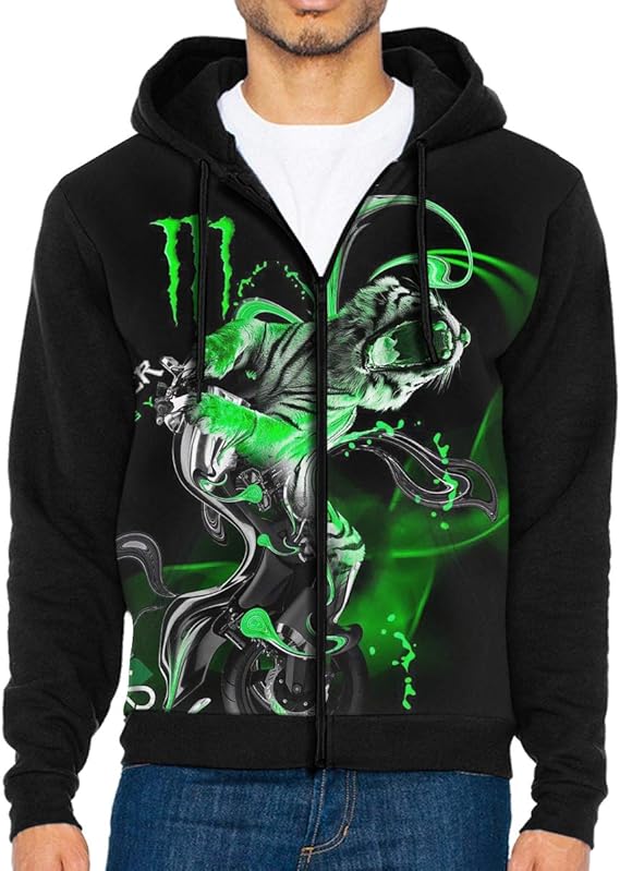 Amazon Co Jp 永遠x007 モンスター エナジー パーカー スウェットシャツ メンズ 長袖 Tシャツ おしゃれな スポーツ ストリート 上着 トップス ファスナー フード付き ポケット 服 ファッション小物