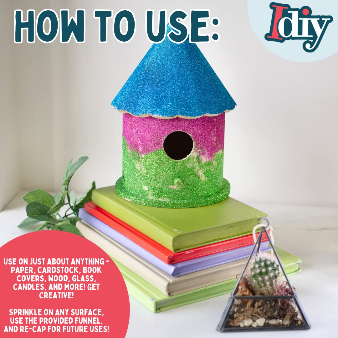 iDIY Ultra Fine Glitter Snowfall White (100g, 3.5 oz)- Extra Fine Glitter with Easy-Pour Spout Bag & Funnel for Resin, Slime, Tumblers, Ornaments, Holiday Arts & Crafts, DIY Decorations, Gifts & Cards