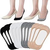 ATBITER No Show Socks Womens Flats, 6 Pairs Non Slip Invisible Ultra Low Cut Liner Footies Socks for Loafer Boat